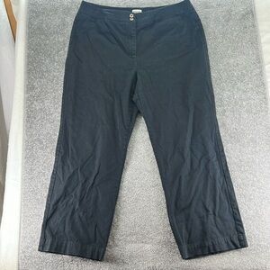 Chicos Straight Leg Black Pants Womens Size 3.5 XL 18 Short High Rise Chino